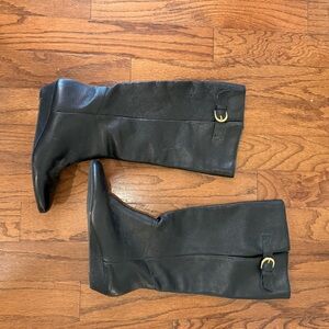 Steve Madden Black Leather Boots with Buckle